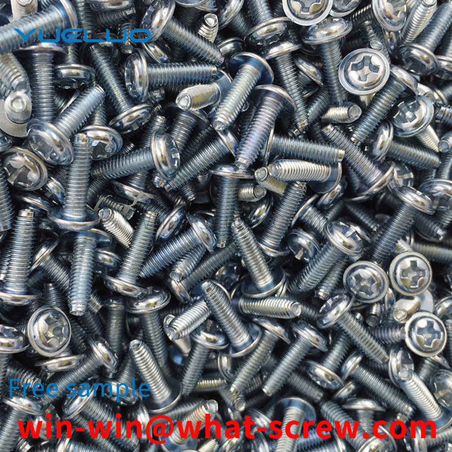 Customized blue and white zinc self-locking screws