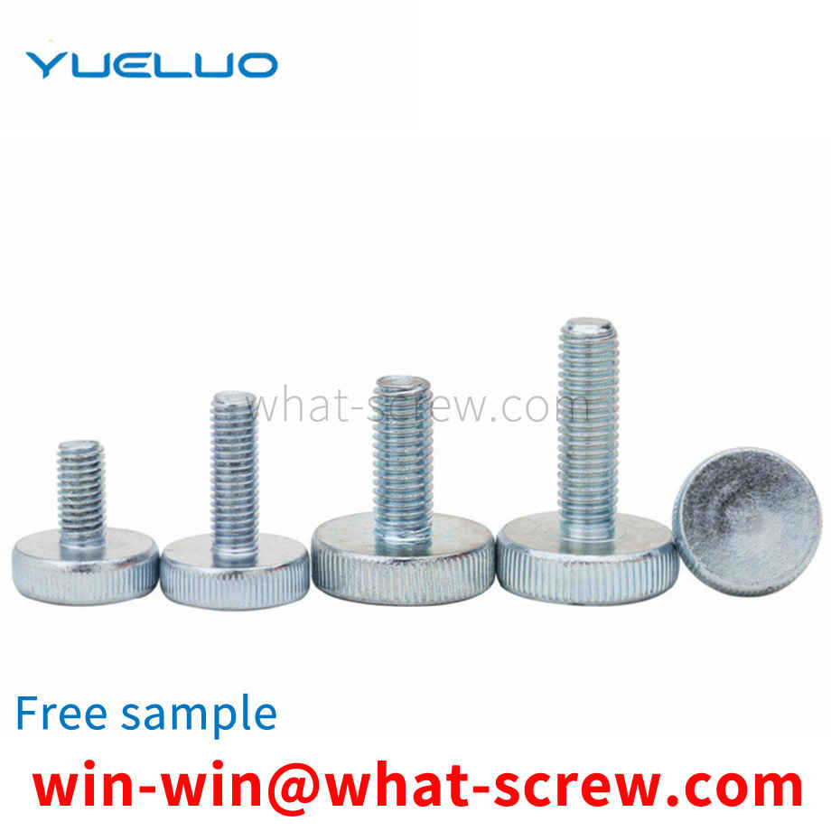 Flat head knurled screw