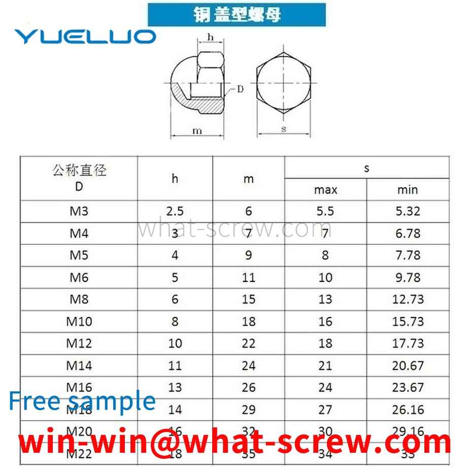 Supply copper cap nuts