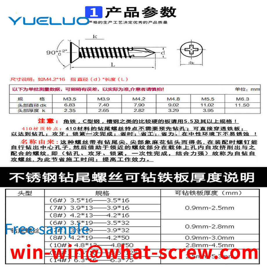 Production of Phillips countersunk head drill screws