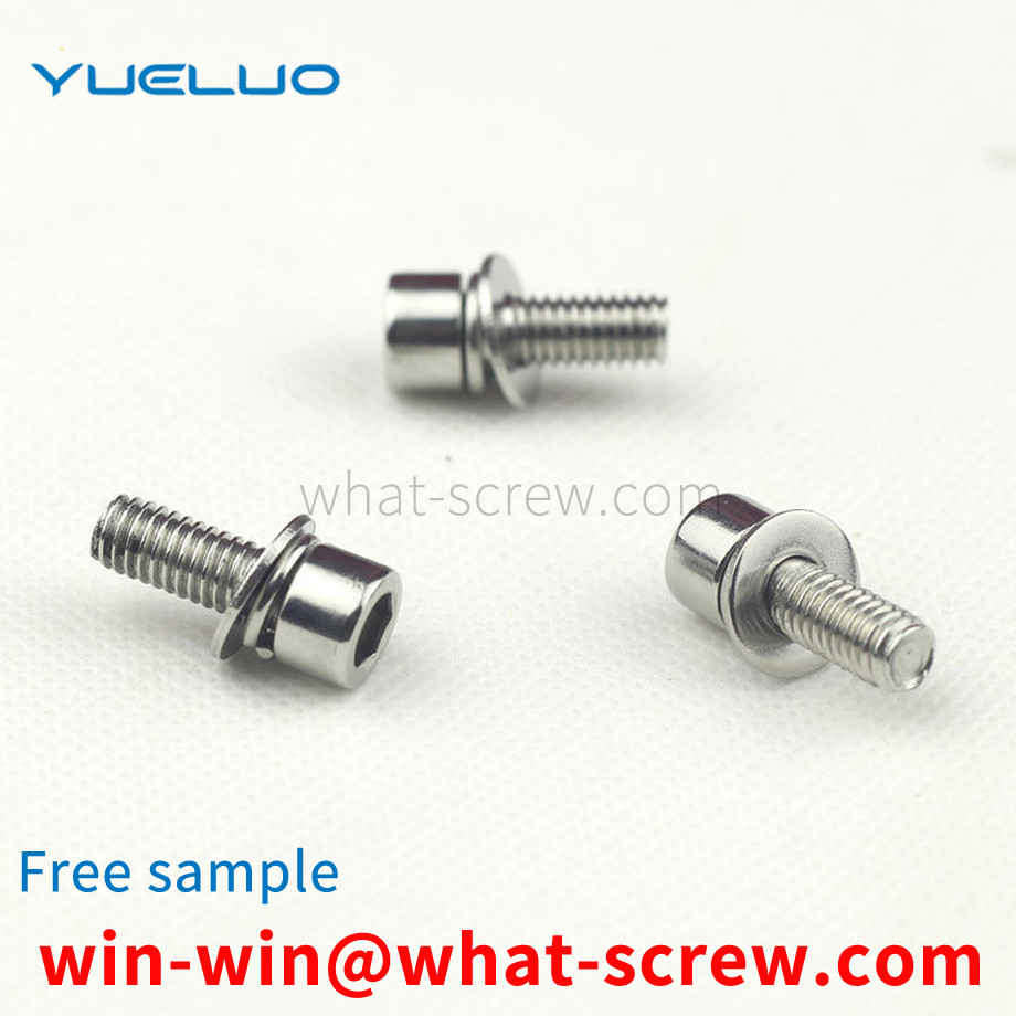 Flat washer spring washer three combination screws