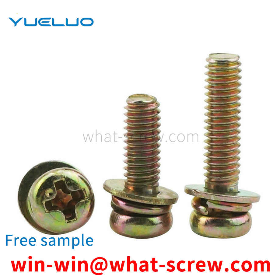 Round head three combination screw