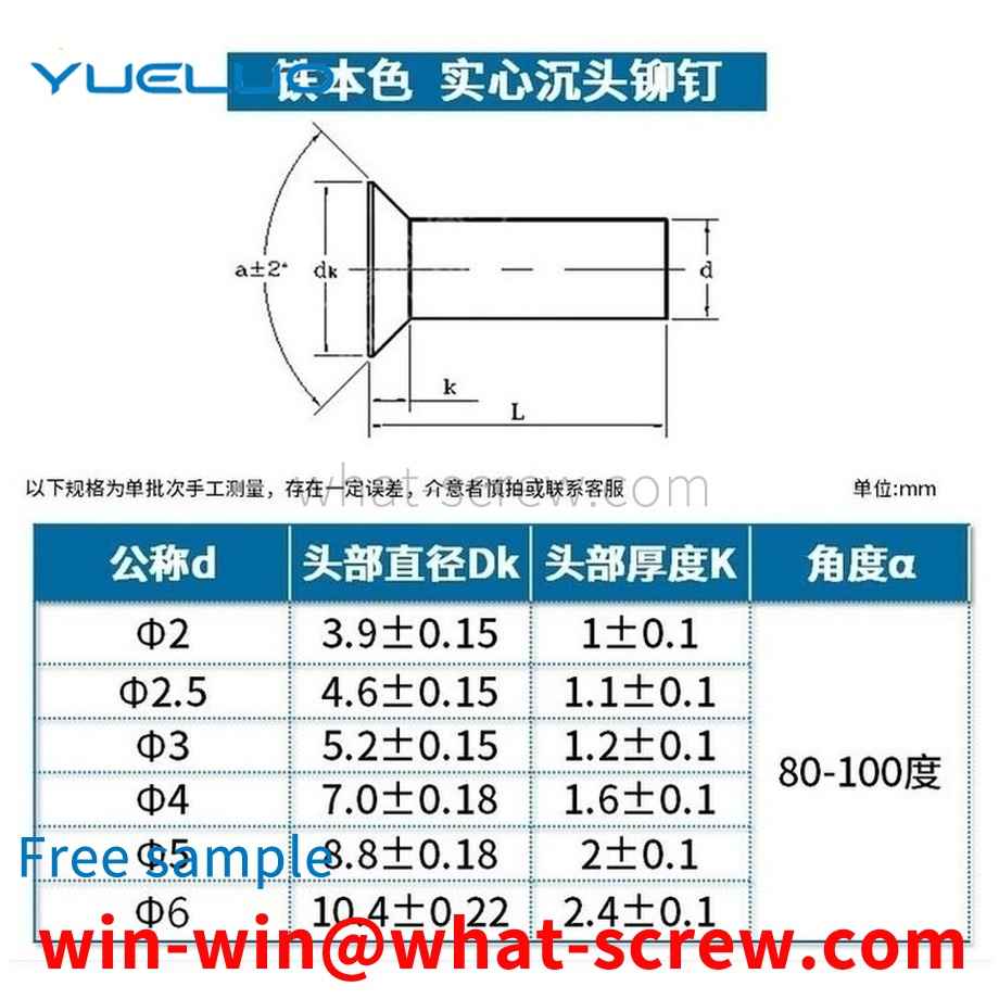 Production of iron countersunk head rivets