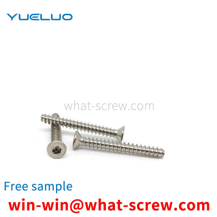 Non-standard self-tapping flat end screws