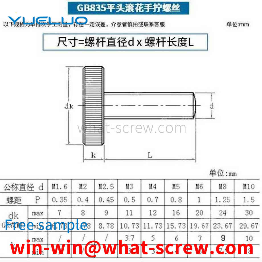 Custom Flat Head AucklandKnurled Screws