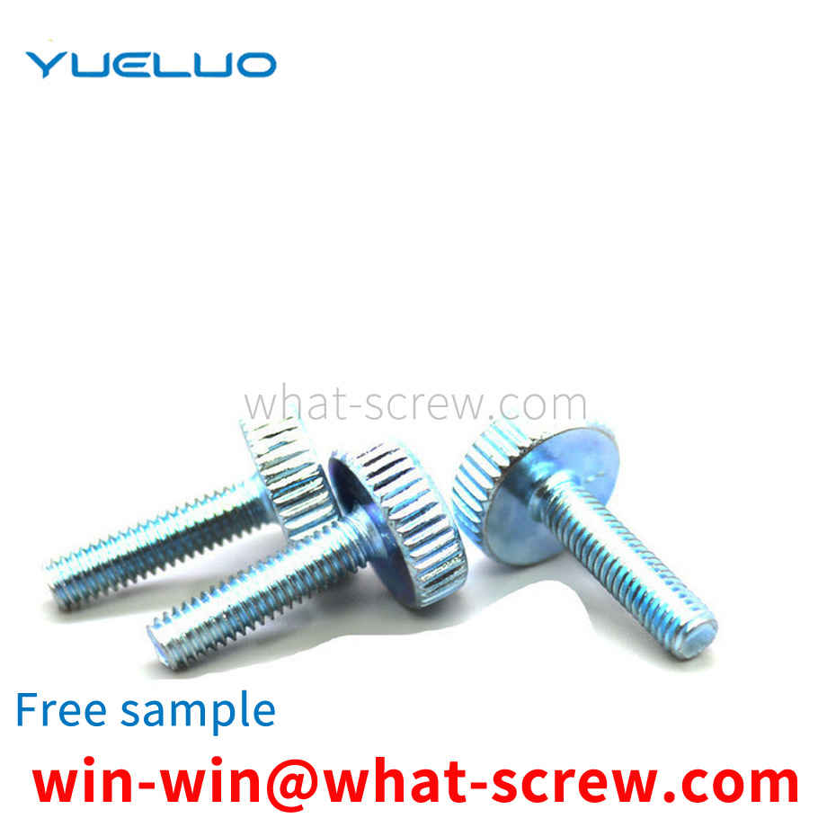 Custom hand-tightened knurled screws