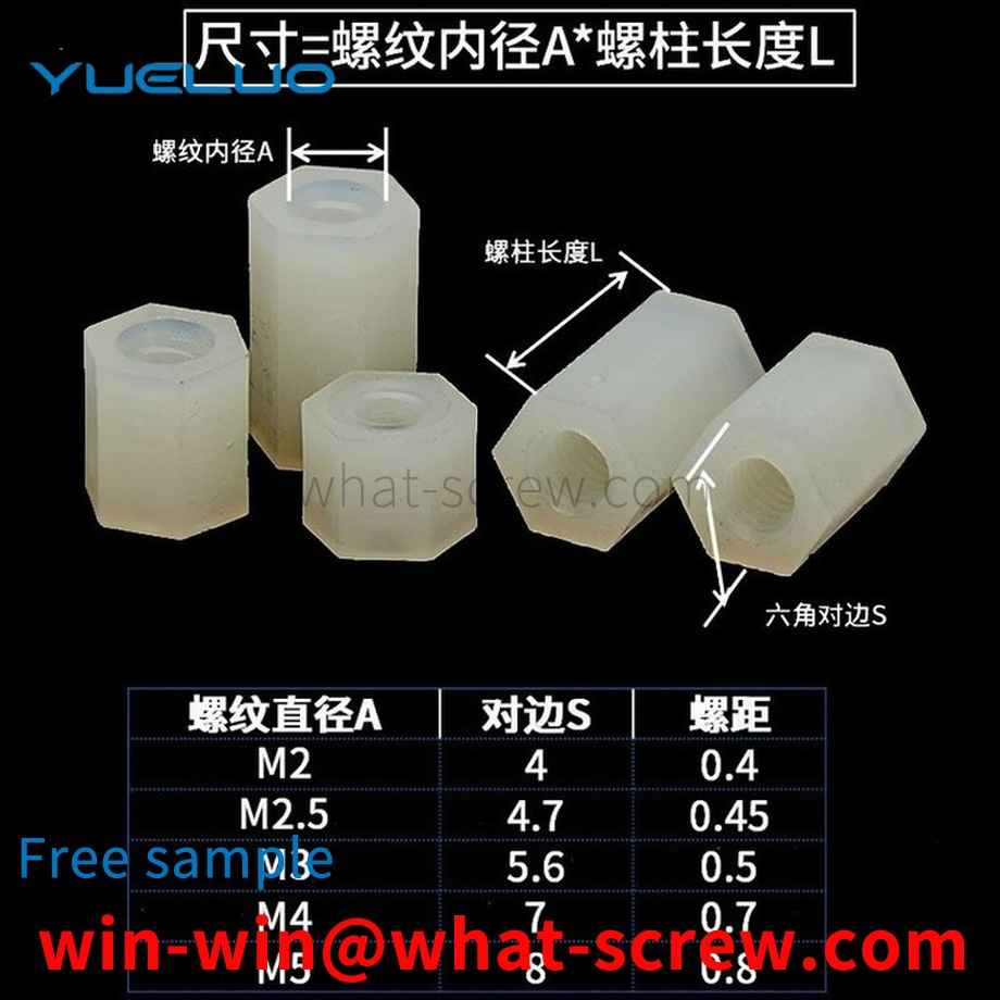 Customized double-pass nylon hexagonal isolation column