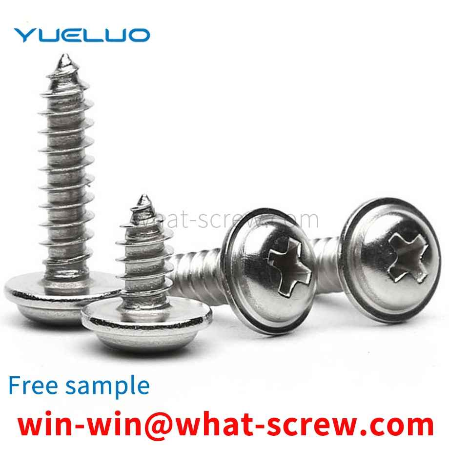 Round head self-tapping screw with pad