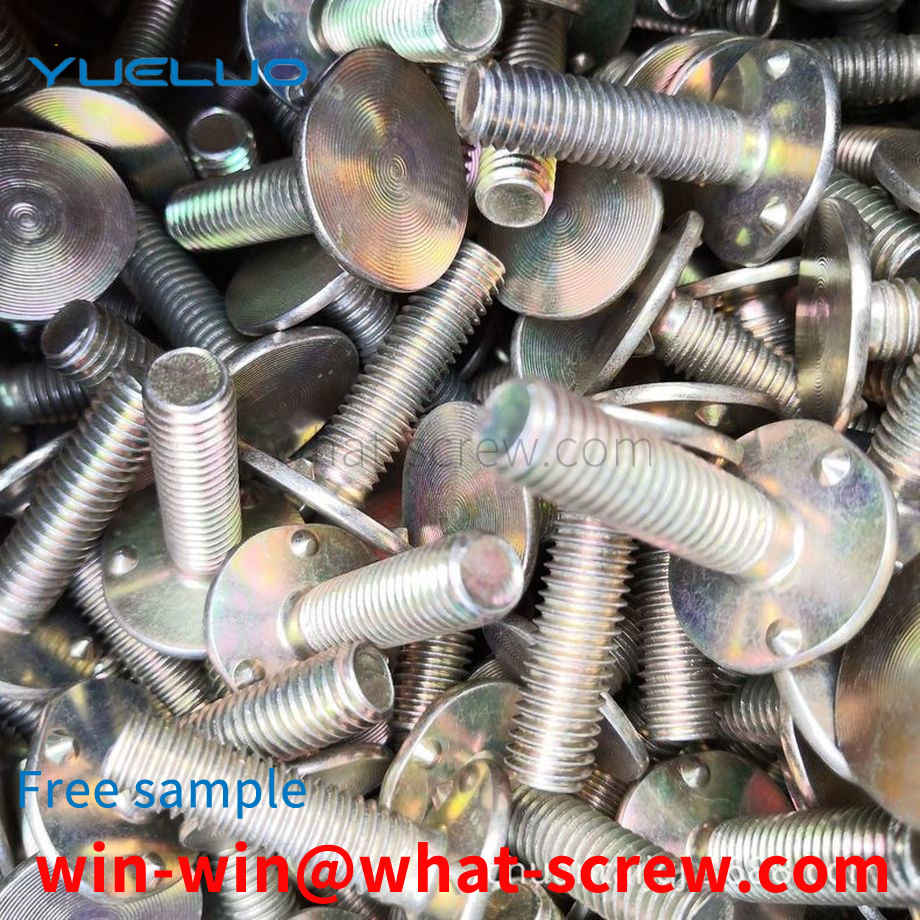 Flat head three-point plated color bucket screw