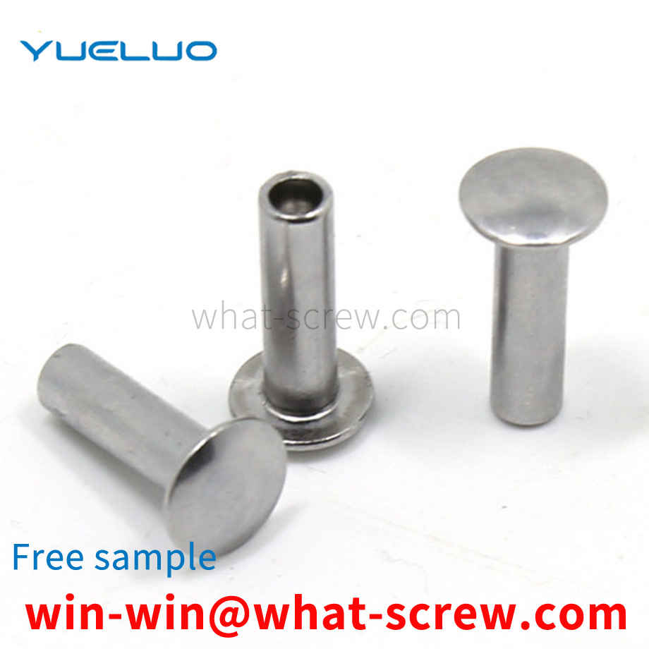 Flat head semi-hollow rivets