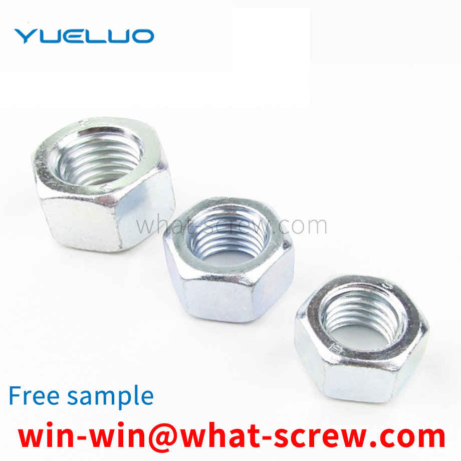 Blue and white zinc plated nuts