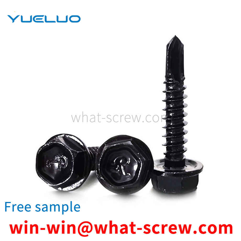 Customized Black 410 Stainless Steel External Hex Drill Tapping Screws