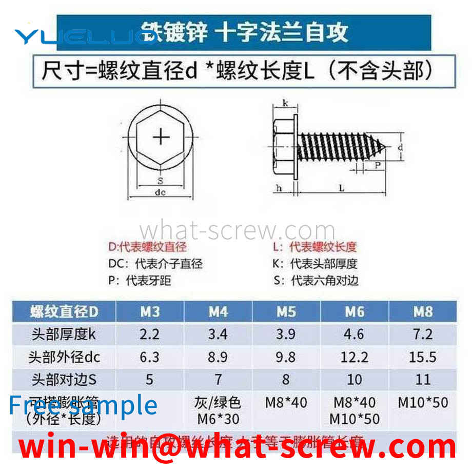 Customized external hexagon self-tapping screws