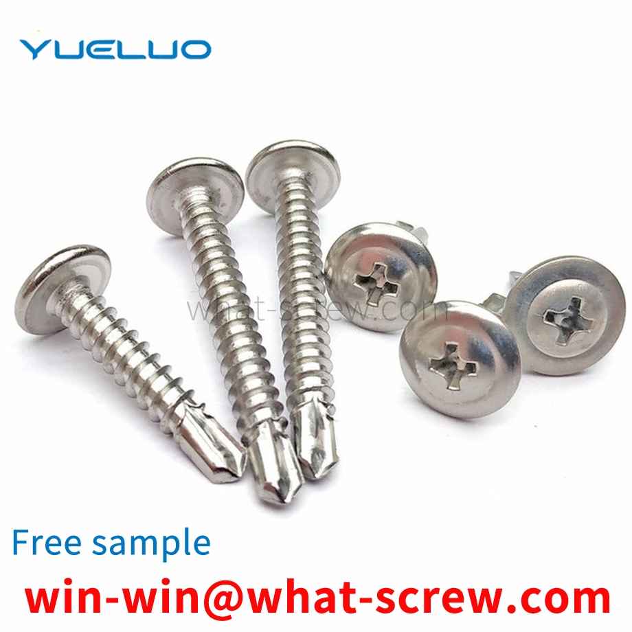 Customized cross large flat head drill tail screw