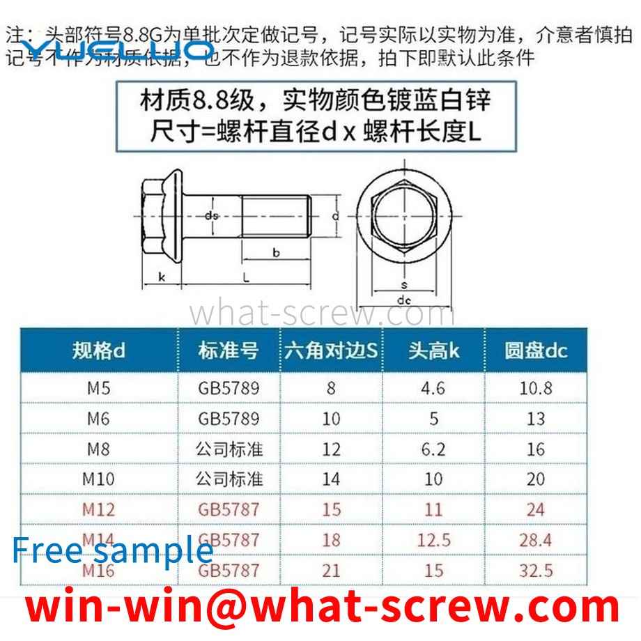 Supply 8.8 grade flange screws