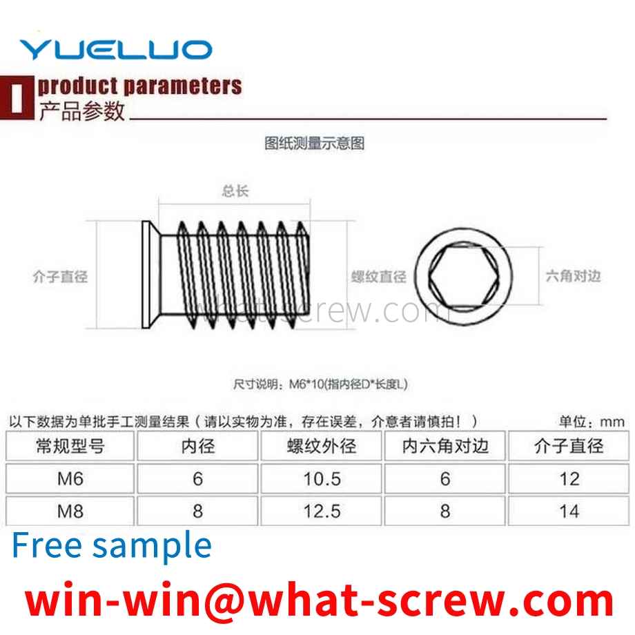 Hexagon inner and outer thread nut