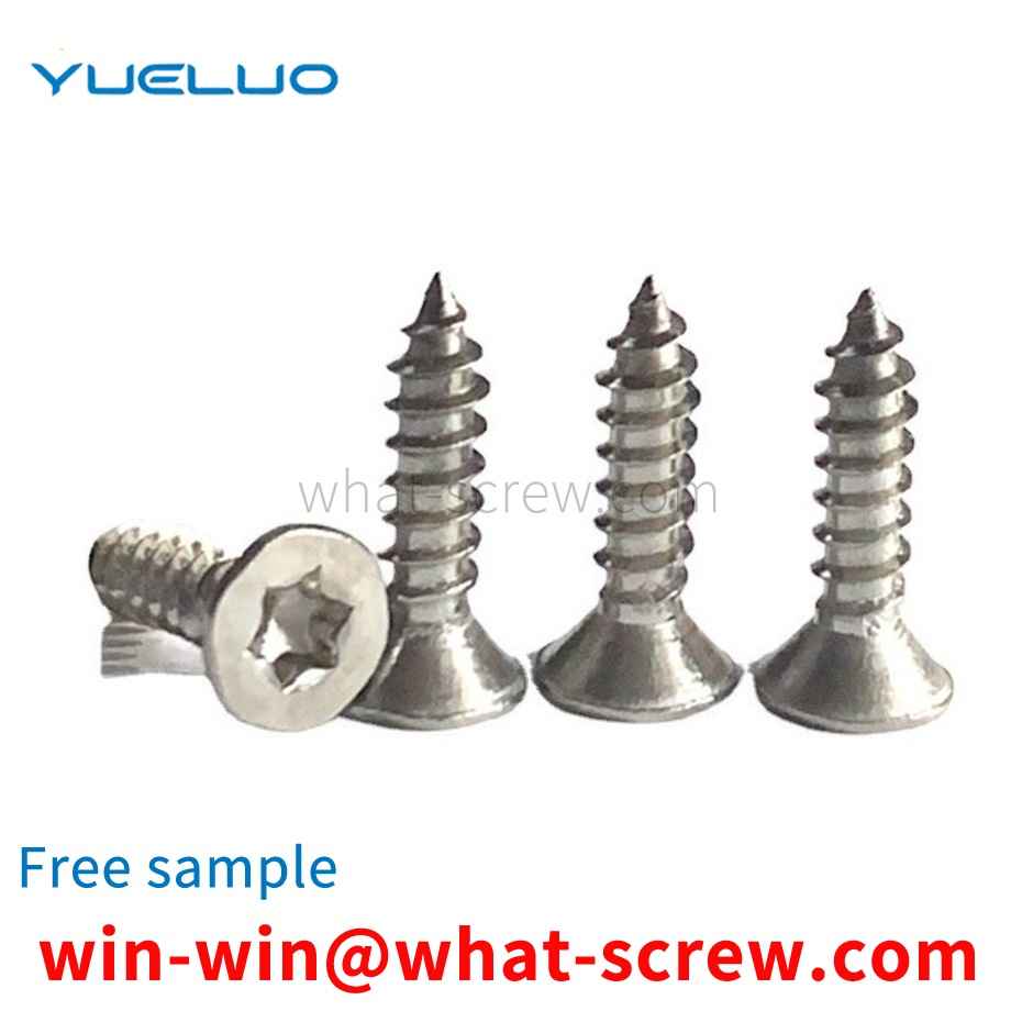 Stainless steel countersunk head torx head self-tapping screws