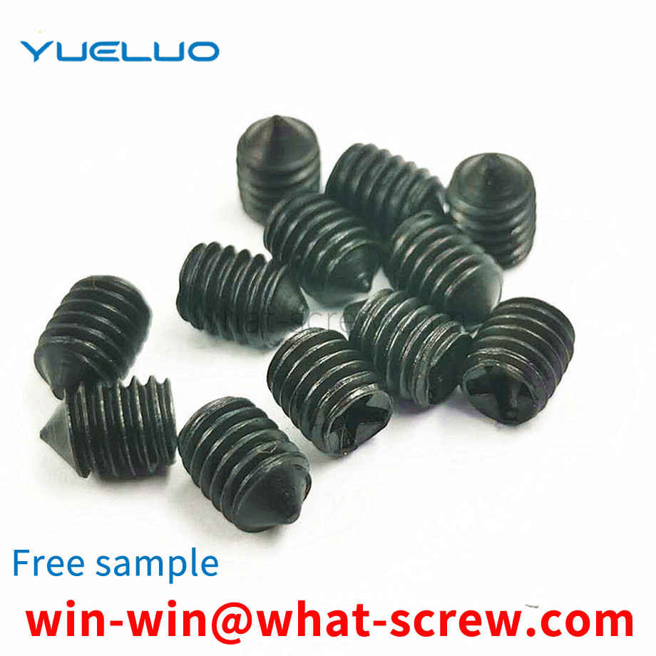 Black headless pointed tail machine screw