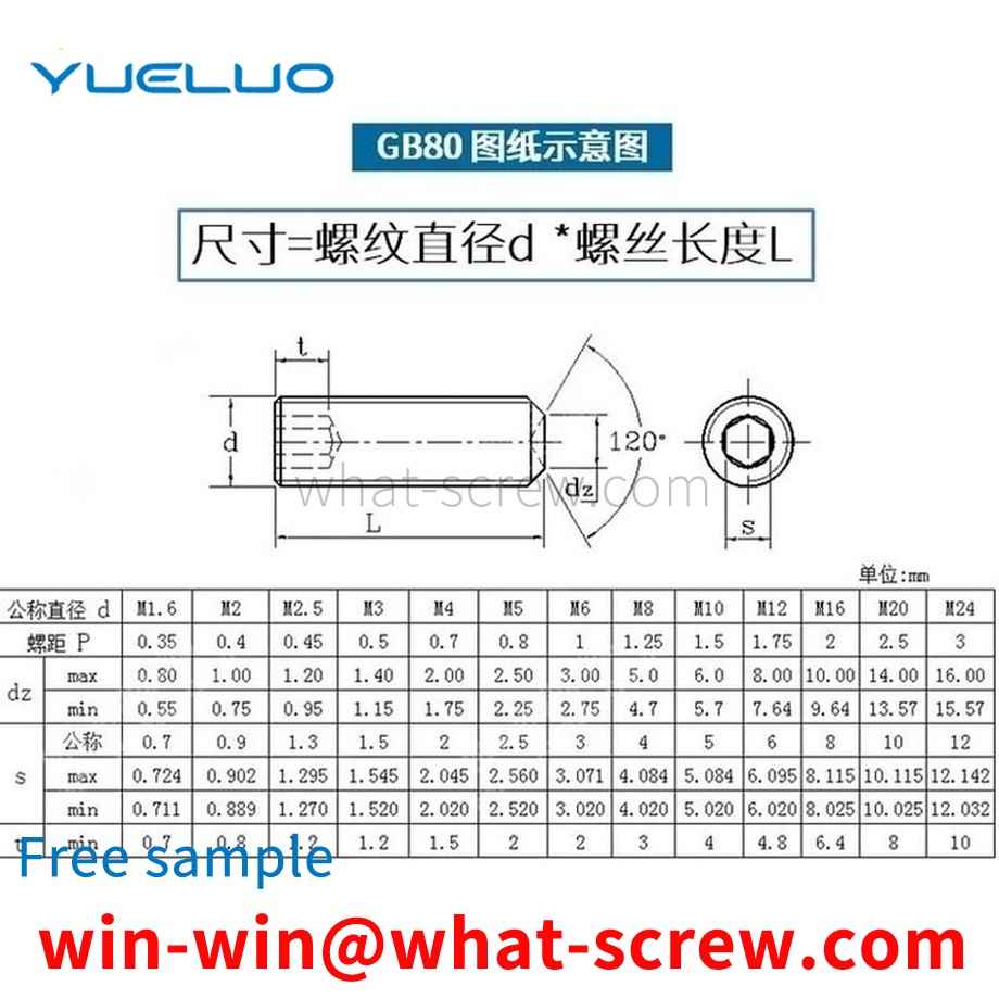 Customized Recessed End Screws