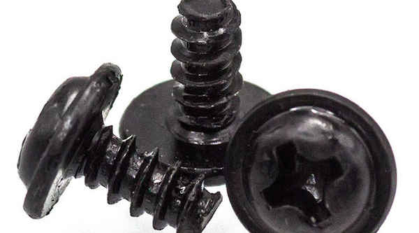 Wholesale black pan head with pad self-tapping screws with black with medium PWB round head 3/4