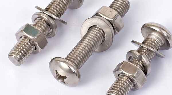 Processing 304 stainless steel round head screw round head nut flat washer spring washer combination set bolt