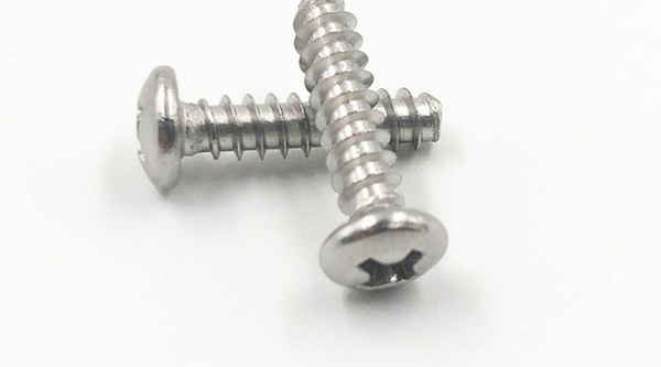 Customized 304 stainless steel pan head self-tapping screw round head flat tail self-tapping screw cross groove 3/8