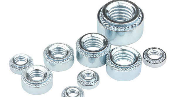 Customized pressure riveting nut blue and white zinc pressure riveting piece pressure riveting round nut S-pressure plate nut 5/8