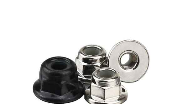 Customized nylon lock nut galvanized blackened metal hexagonal flange surface lock nut anti-slip anti-loose 1/2-13