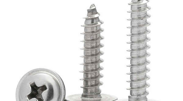 Production of 304 stainless steel cross round head with pad self-tapping screw pan head with meson self-tapping screw