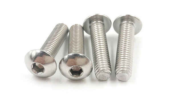 Production of 316 stainless steel semi-circle head socket head cap screws ISO7380 round cup pan head socket head cap screws 3/4