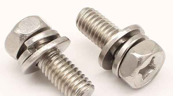 Customized cross groove 304 stainless steel cross hexagon combination screw 5/8