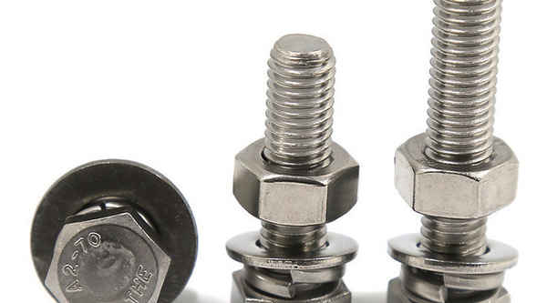 Customized outer hexagon screw nut set bolt rose rod connection with female flat washer spring washer