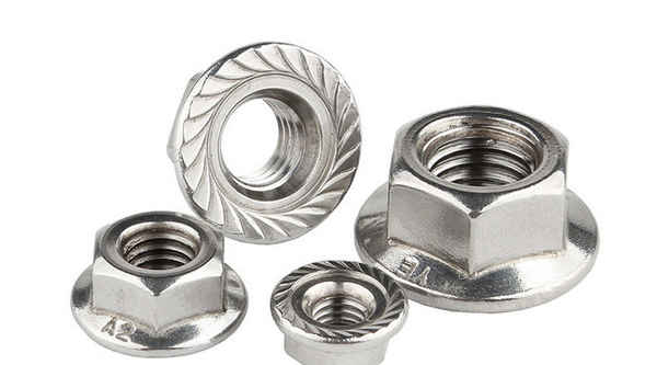 Supply 304 stainless steel flange nut fine tooth anti-tooth hexagonal anti-slip nut with pad anti-loose screw