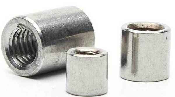 Wholesale steel round nut long nut welding nut connecting nut cylindrical screw joint mouth 3/8