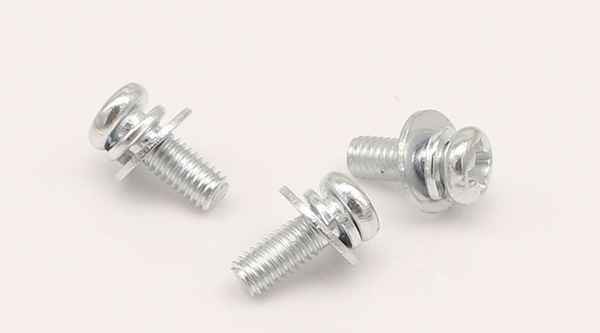 Customized white zinc-plated round head three-in-one screw three-in-one screw combination screw 3/4