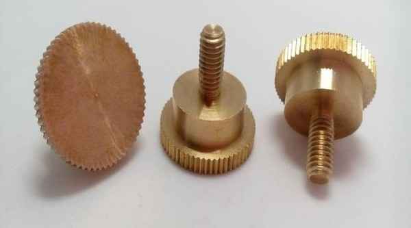 Non-standard straight engraved copper screw handle screw straight knurled screw thumb screw