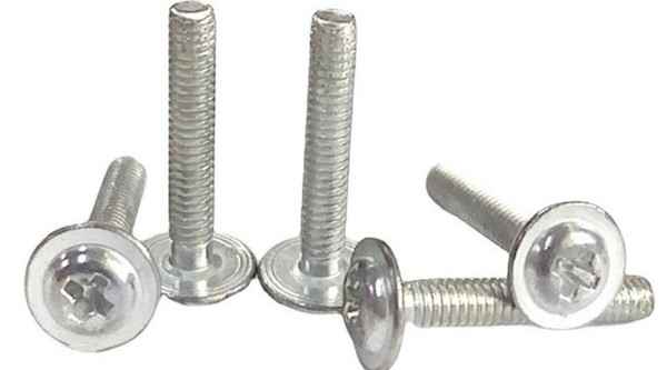 Non-standard screw with intermediary wire cross head with pad machine tooth screw white zinc plated with intermediary screw