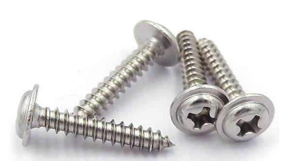 Customized 304 stainless steel round head with pad self-tapping screw comes with a medium screw 5/8