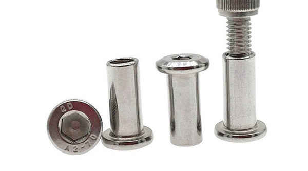 Customized cup head hexagonal plywood screw furniture connection butt combination bolt pair lock screw 3/4