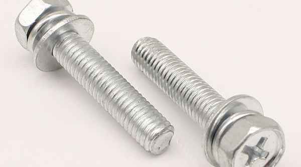 Customized white-plated cross external hexagon combination screw elevator screw hexagon three combination screw 1/2-13