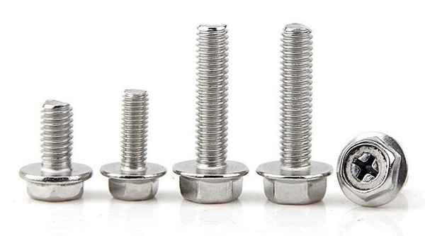 Supply 201 stainless steel flange screw without tooth flange surface anti-skid screw 5/8 1/2-13