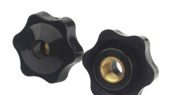 Custom-made through-hole six-star plum handle nut star-shaped handle bakelite handwheel hand screw copper core screw 5/8