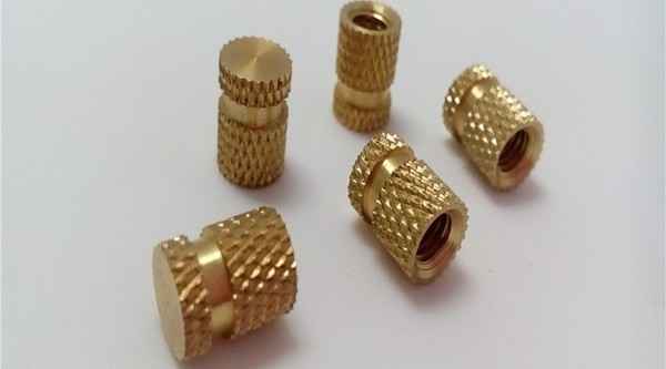 Injection molding nut copper insert non-standard knurled copper nut straight flower plastic nut