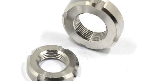 Production of national standard round nut and cap self-locking nut slotted four-slot back nut 3/4