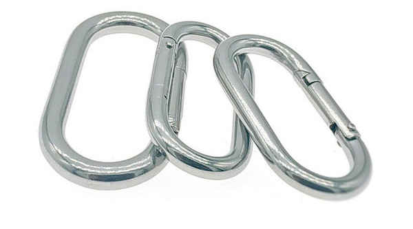 Processed track-type spring hook outdoor mountaineering buckle rock climbing oval buckle spring buckle connection 3/8