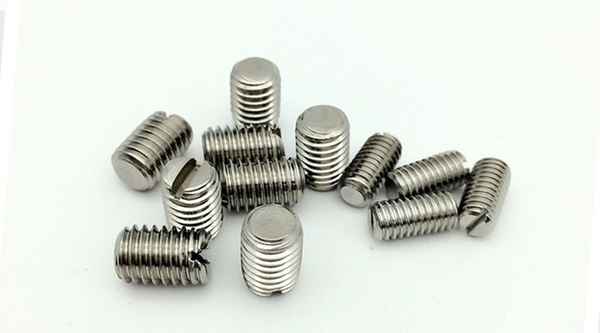 Customized 304 stainless steel word headless screw slotted flat end set screw machine rice 3/8