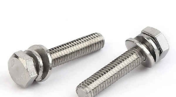 Supply 201 stainless steel outer hexagon three combination bolts with flat washer spring washer screw combination screw