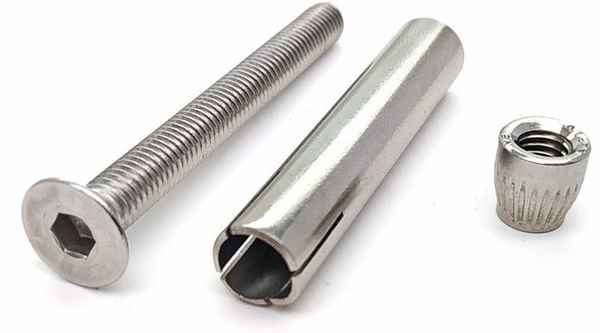 Customized 201 stainless steel countersunk head inner hexagon inner expansion screw flat head built-in expansion bolt