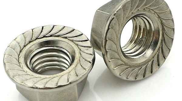 Supply toothed flange nut 201304 stainless steel with pad non-slip nut flange face nut 5/8