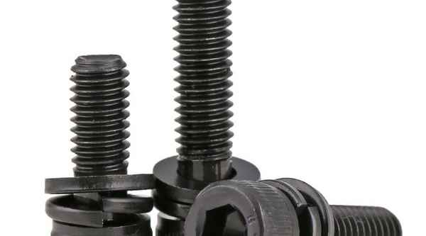 Supply 12.9 black hexagon socket three combination bolt cup head flat spring washer combination screw 1/2-13 1/4-20